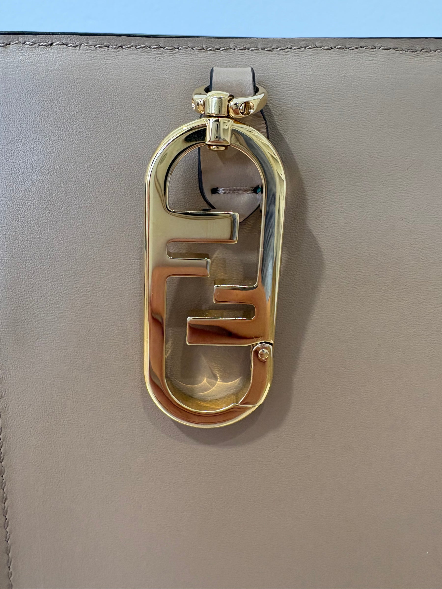 Fendi Tan Leather Multi Monogram Clip Pouch