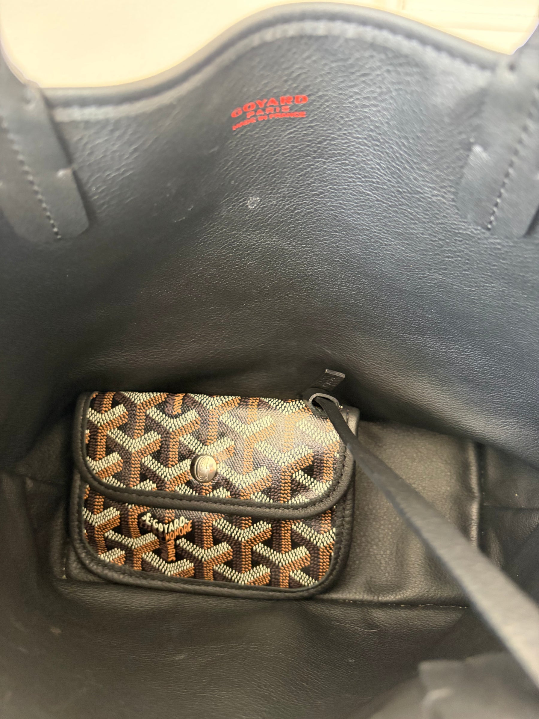 Goyard Black Goyardine Canvas Reversible Anjou Mini Tote