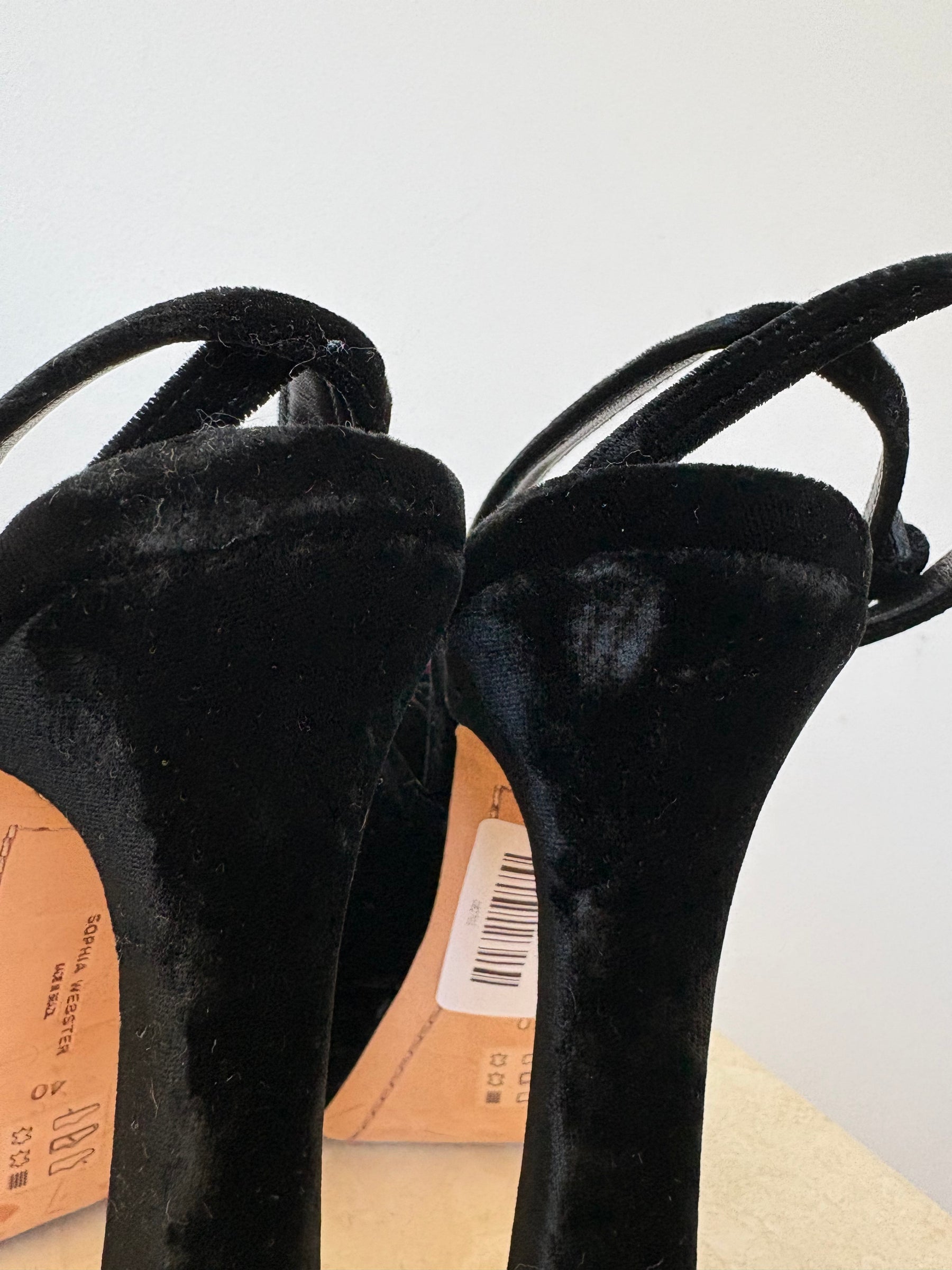 Sophia Webster Black Suede Floral Embellished Platform Peep Tie Pumps, 40