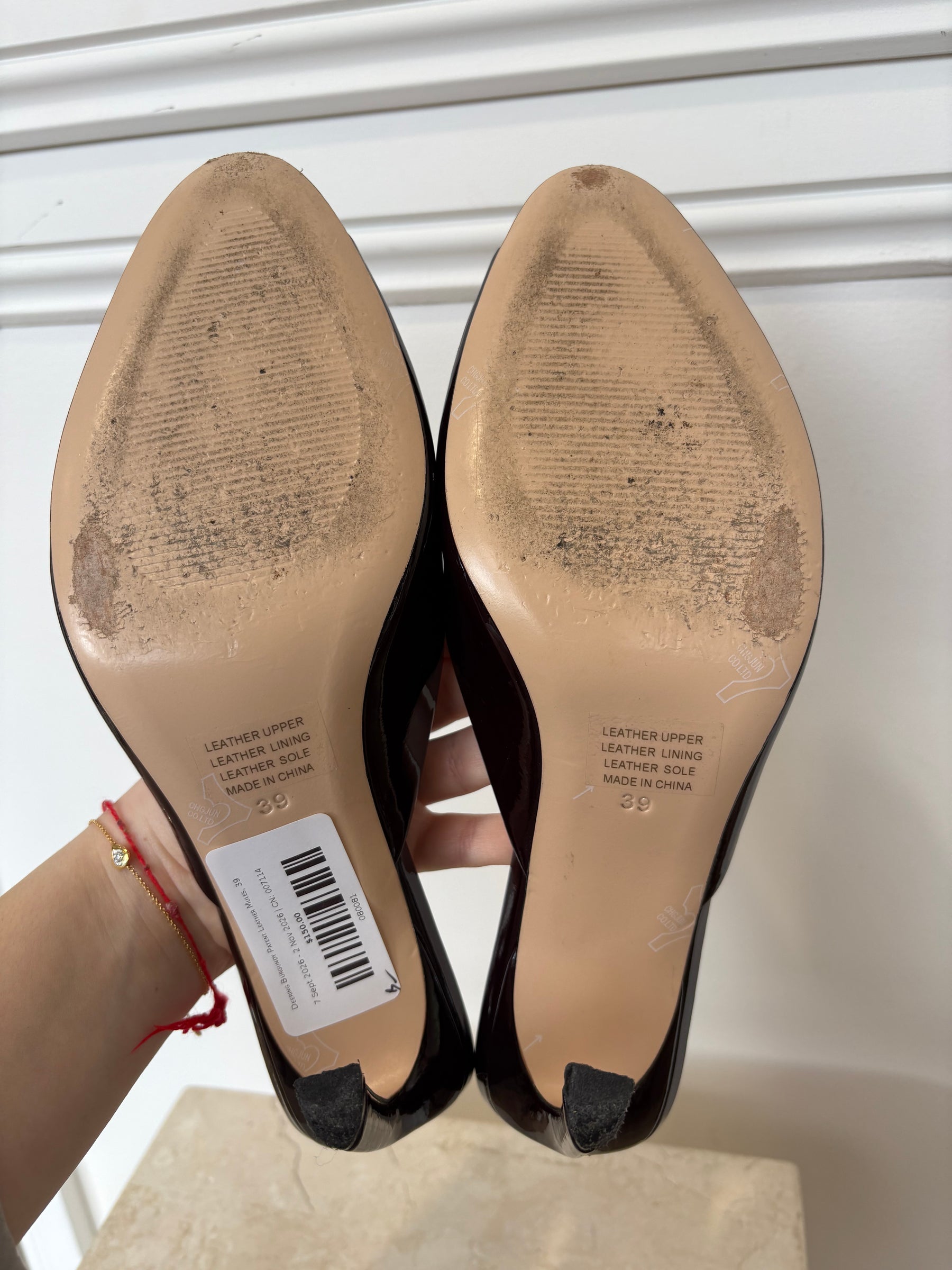 Deering Burgundy Patent Leather Mules, 39