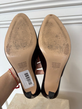 Deering Burgundy Patent Leather Mules, 39