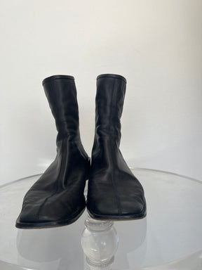 Acne Studios Black Leather Ankle Boots, 40