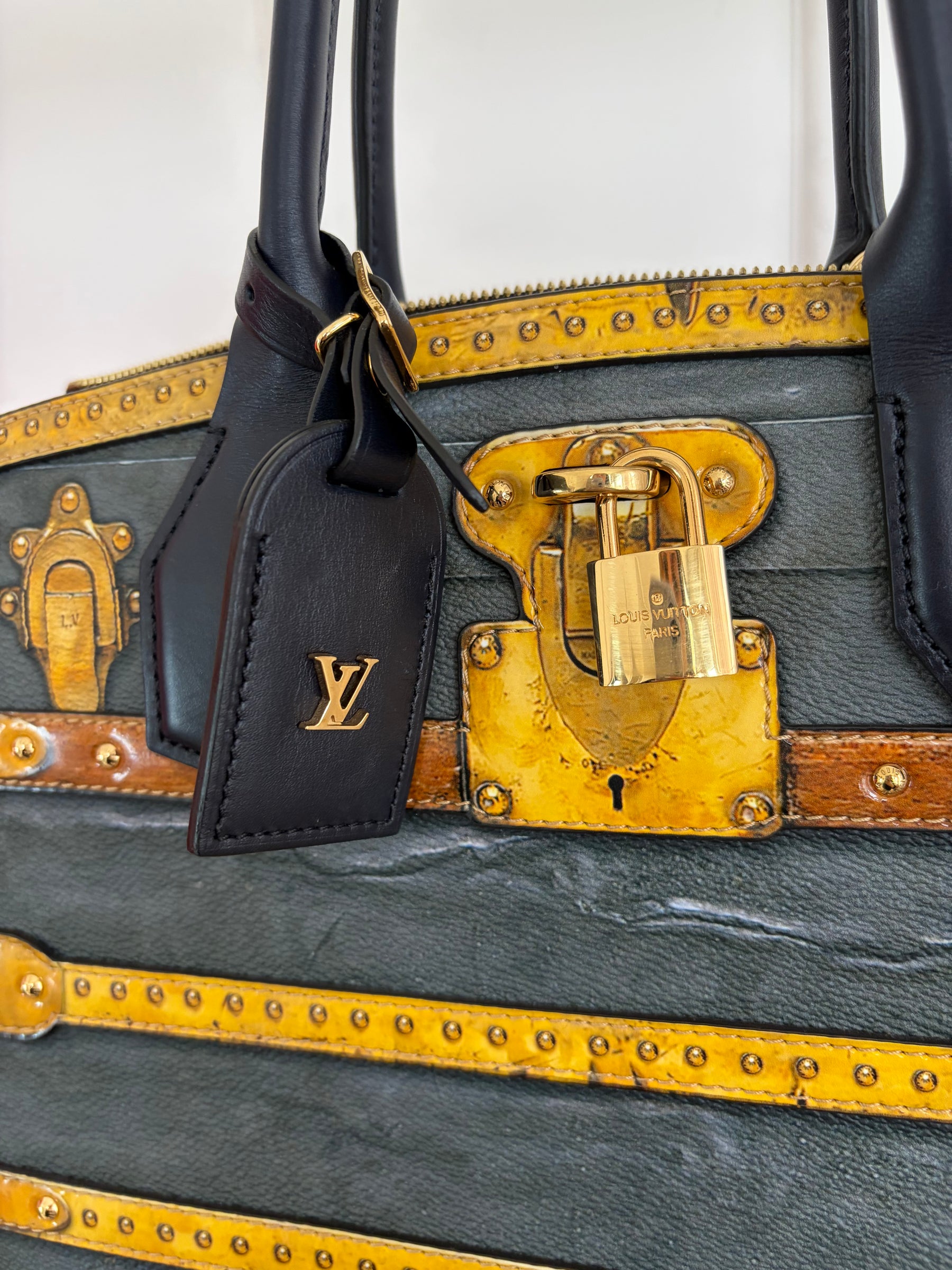 Louis Vuitton Calfskin Trunk City Steamer MM Bag