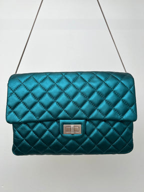 Chanel Metalic Teal Quilted Leather Reissue 2.55