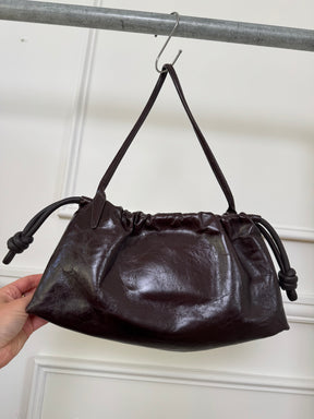 Scanlan Theodore Dark Brown Ruched Pouch Shoulder Bag