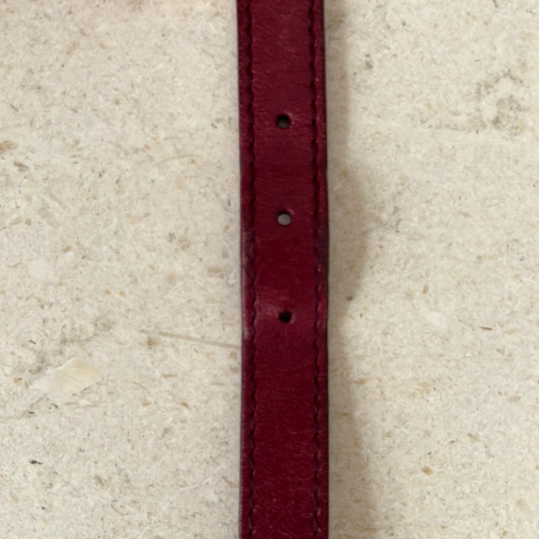 Balenciaga Burgundy Leather Wrap Bracelet