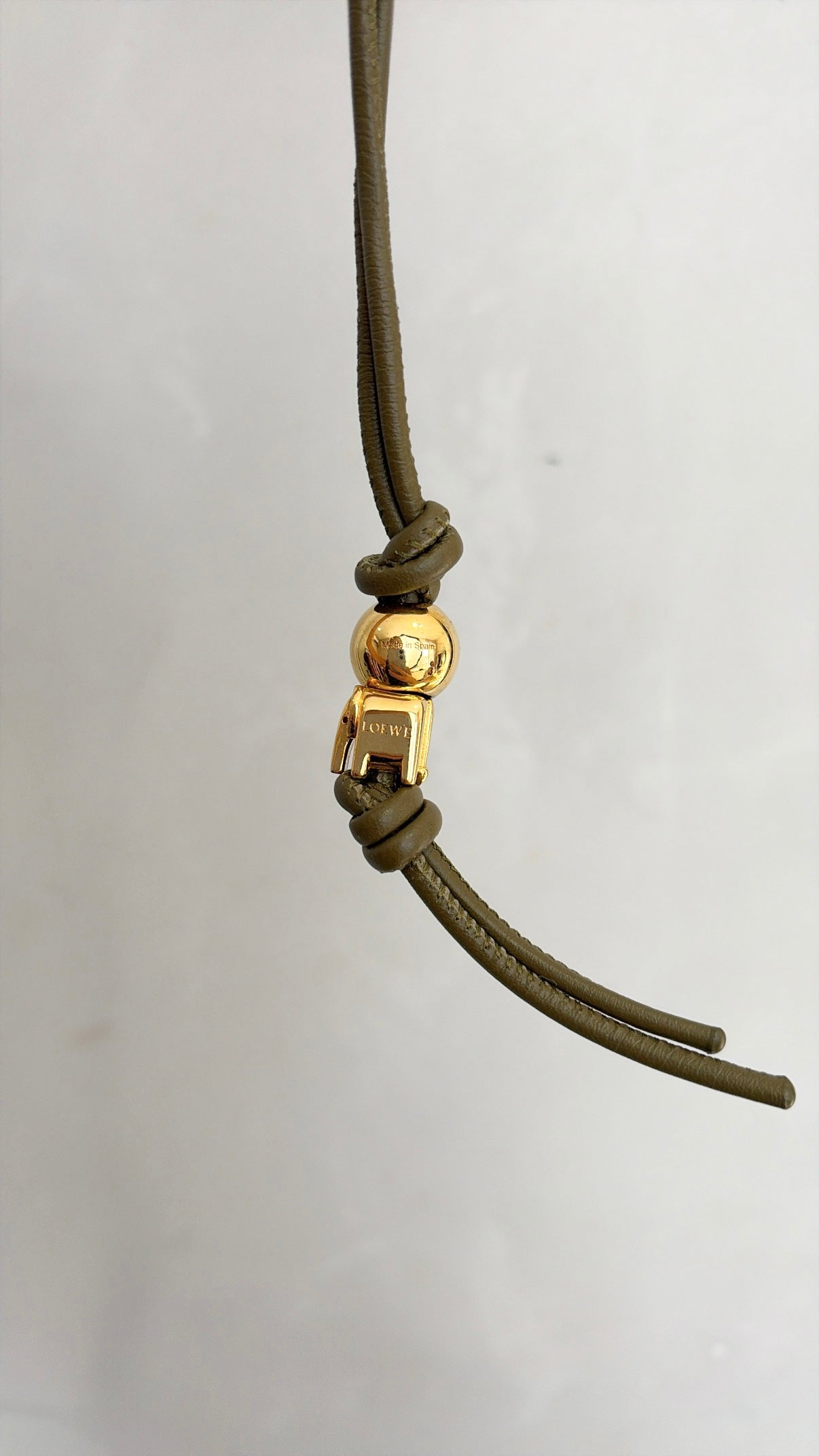 Loewe Khaki Leather Dice Charm