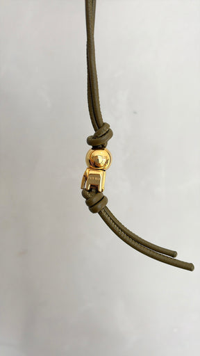 Loewe Khaki Leather Dice Charm