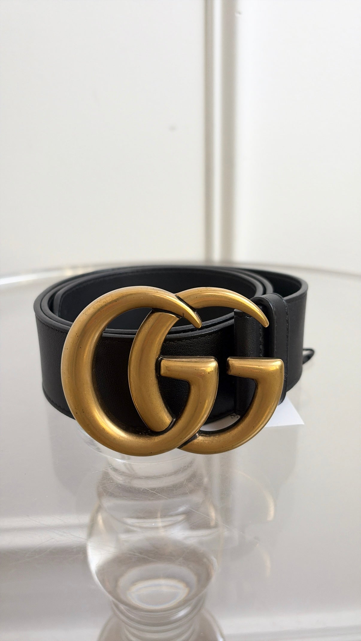 Gucci Black Leather Marmont Belt, 70