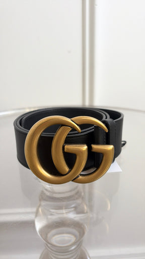Gucci Black Leather Marmont Belt, 70