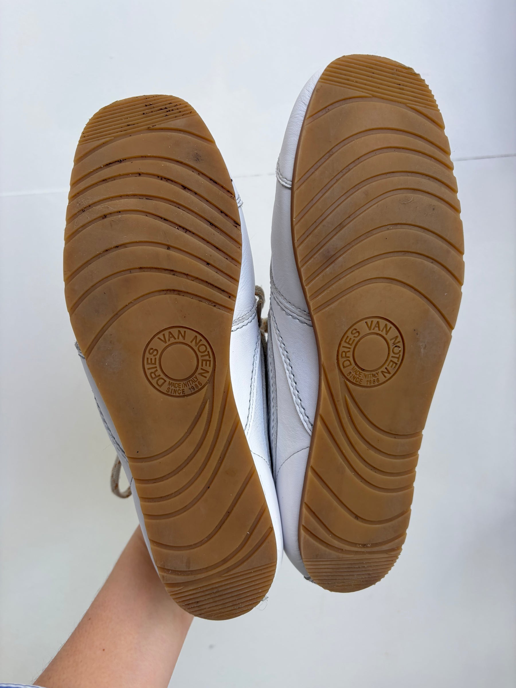 Dries van Noten Pannelled Leather Sneakers, 38