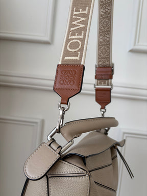 Loewe Small Puzzle Bag In Light Taupe With Anagram Strap