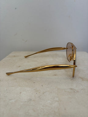 Bottega Veneta Sardine Aviator Sunglasses Gold