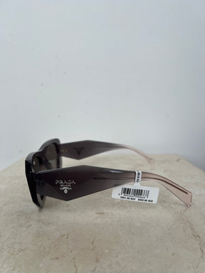 Prada Grey Gradient Arm Oversized Symbole Sunglasses