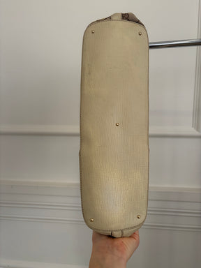 Gucci Canvas Monogram and Cream Leather Horsebit Hasler Tote