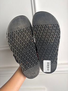 Hermès Navy Suede Chypre Sandals, 39