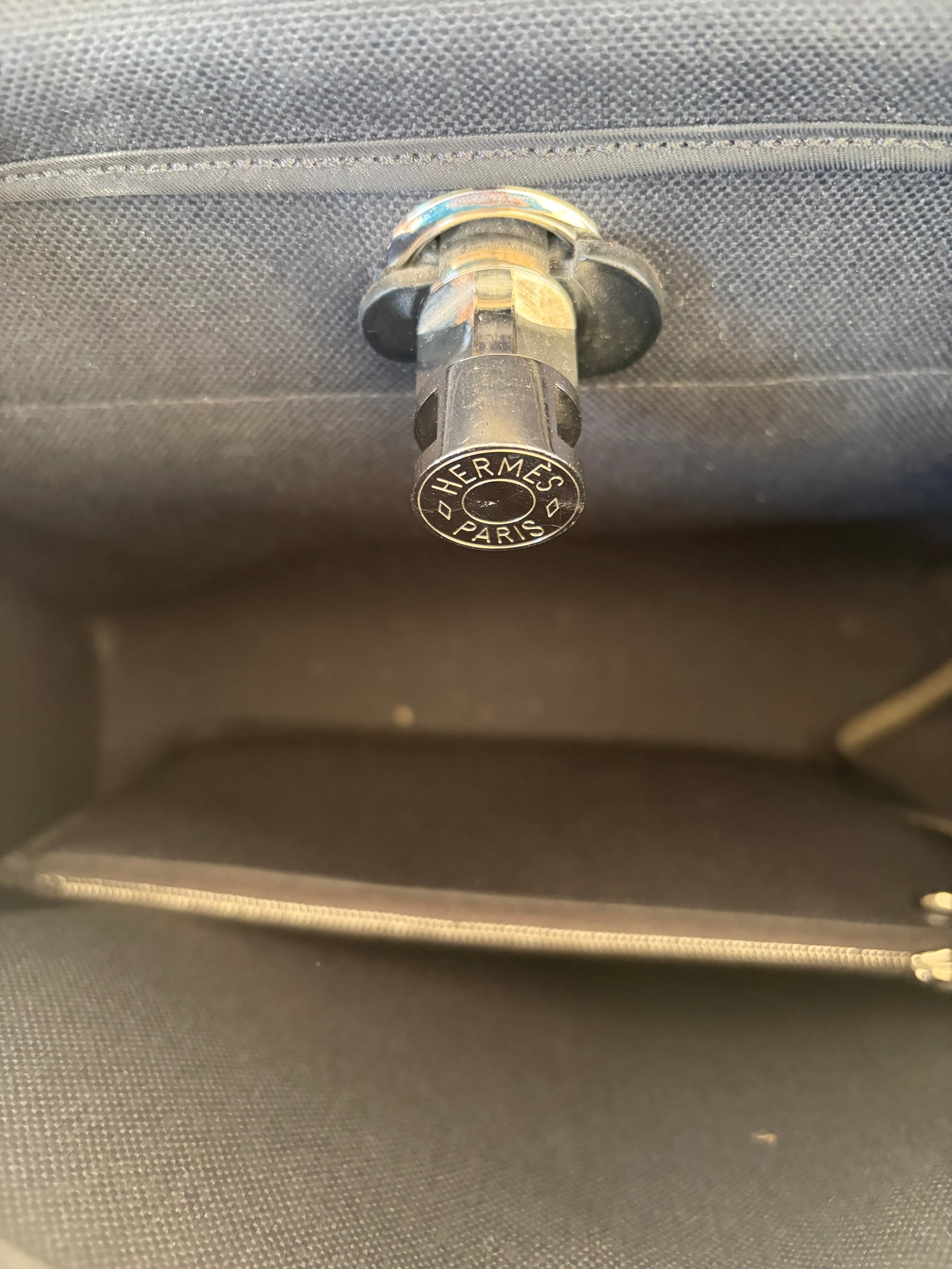 Hermès Black Canvas and Leather Her Bag 31