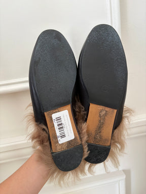 Gucci Princeton Horesbit Fur Slides, 40