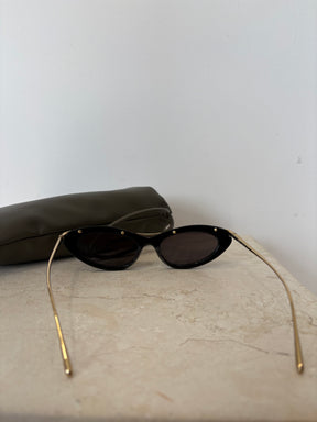Loewe Black Cat Eye Gold Detailed Sunglasses