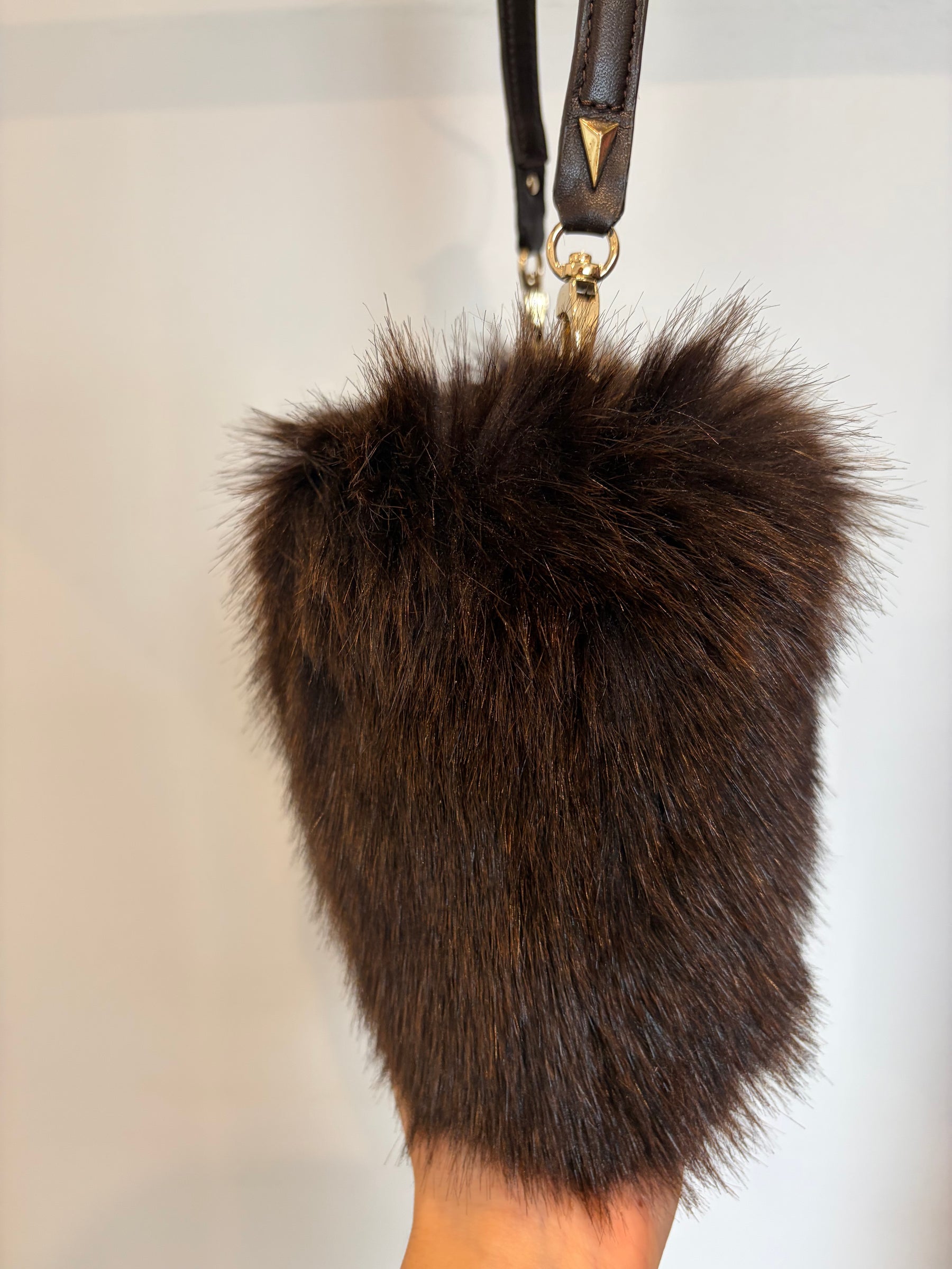 Scanlan Theodore Brown Faux Fur Shoulder Bag