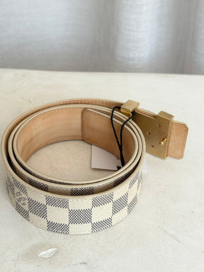 Louis Vuitton Damier Azur Monogram Canvas Belt, 95