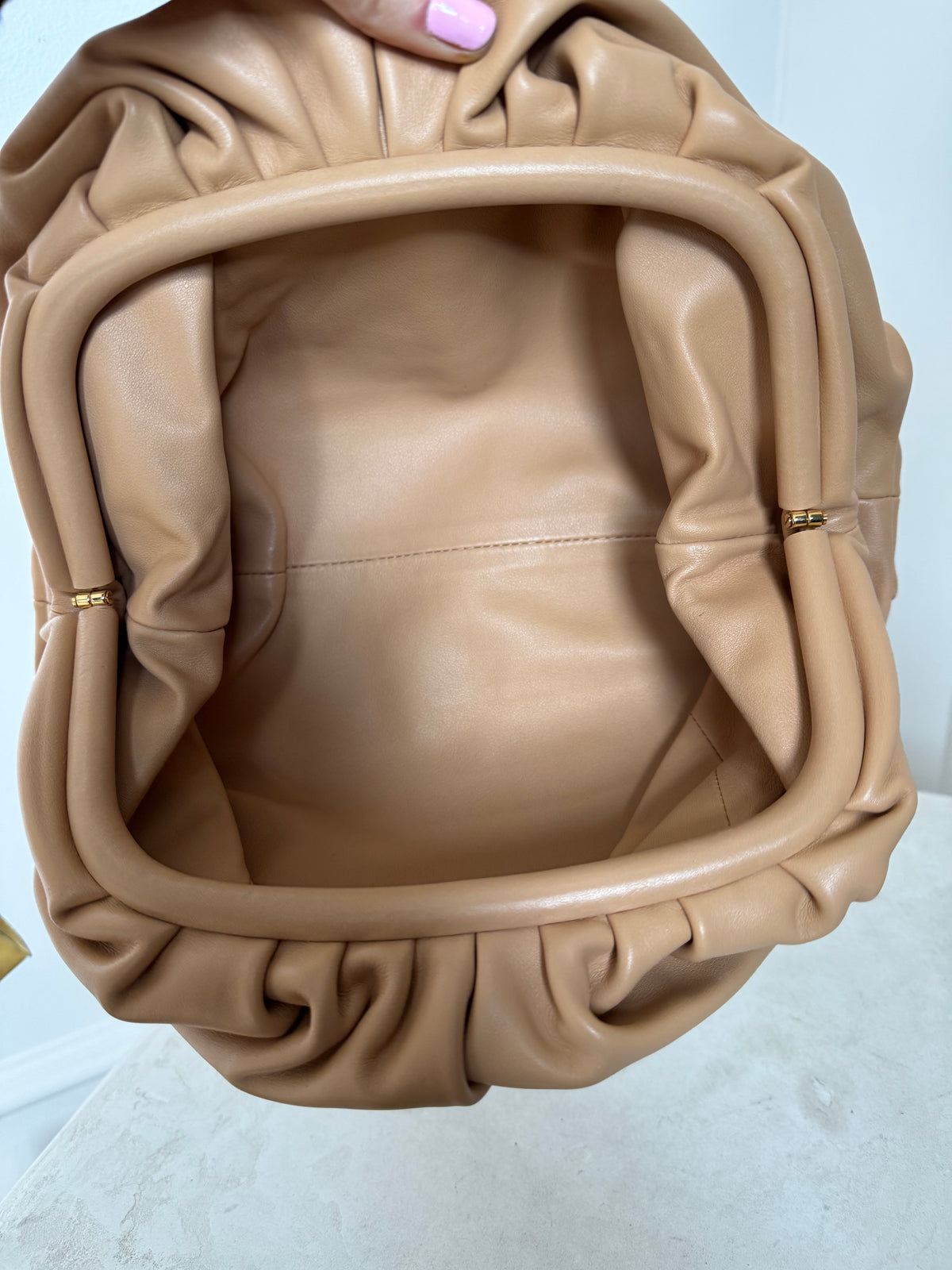 Bottega Veneta Beige Leather Pouch