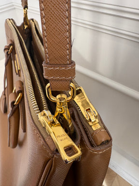Prada Tan Saffiano Leather Galleria Tote