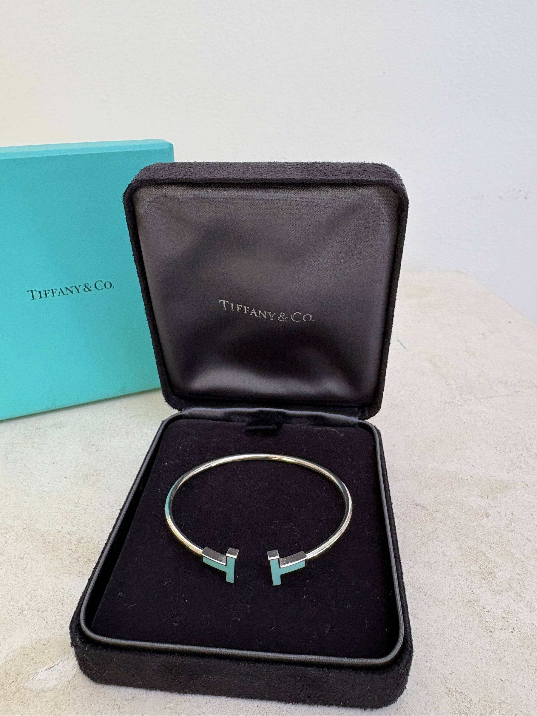 Tiffany & Co. T Silver and Turquoise Wire Bracelet