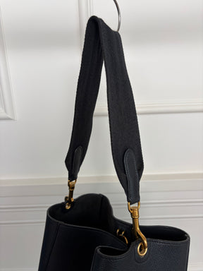 Céline Black Leather Seau Sangle Bucket Bag