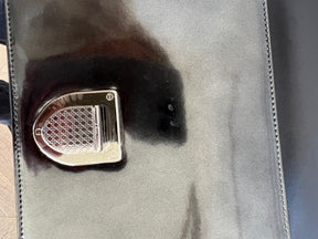 Isable Marant Silver Reptile Embossed Leather belt, 85cm