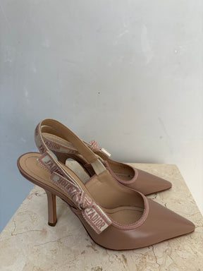 Dior Clay Leather J'adior Slingbacks, 39
