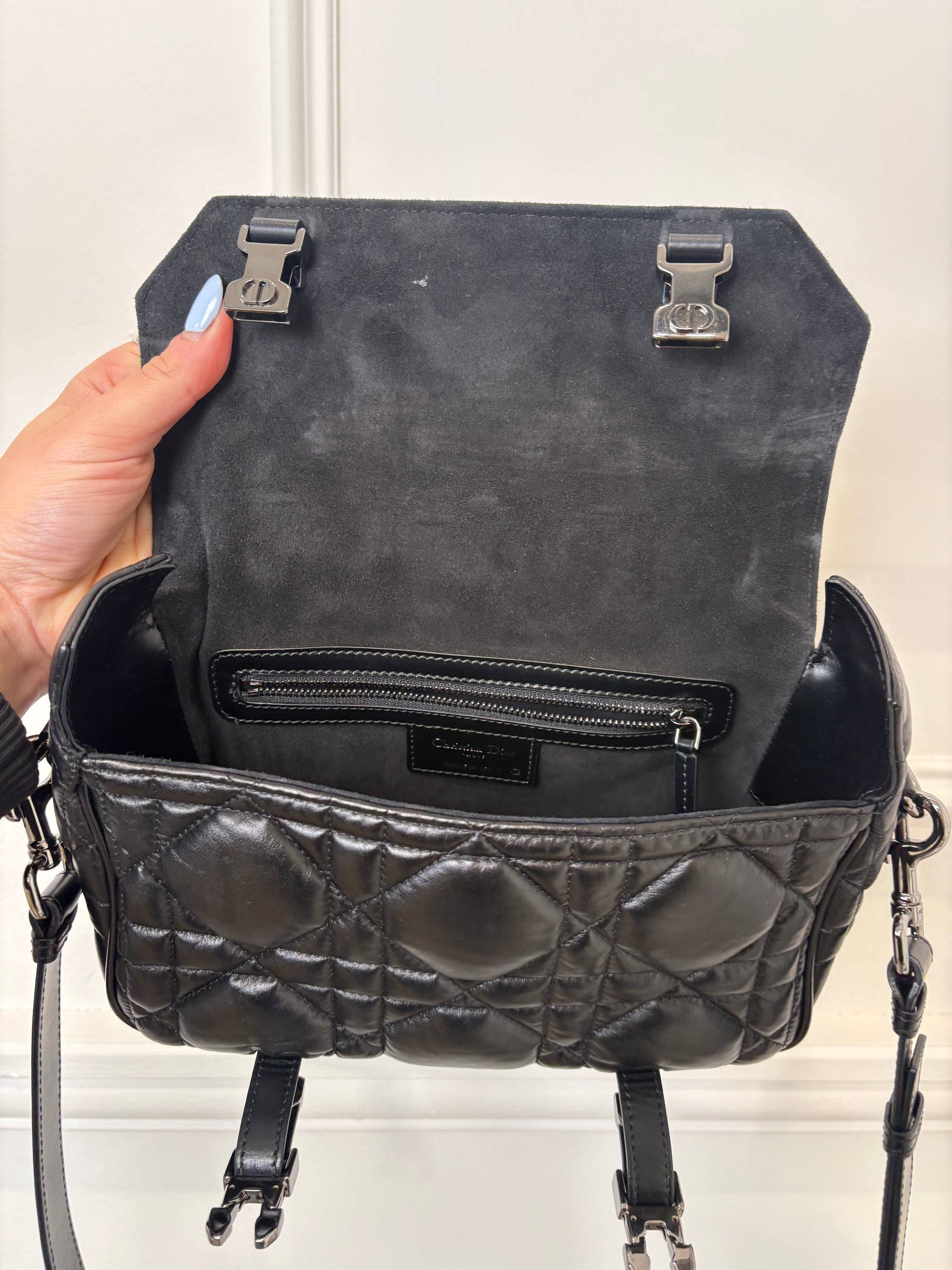 Dior Black Cannage Leather Diorcamp Messenger Bag