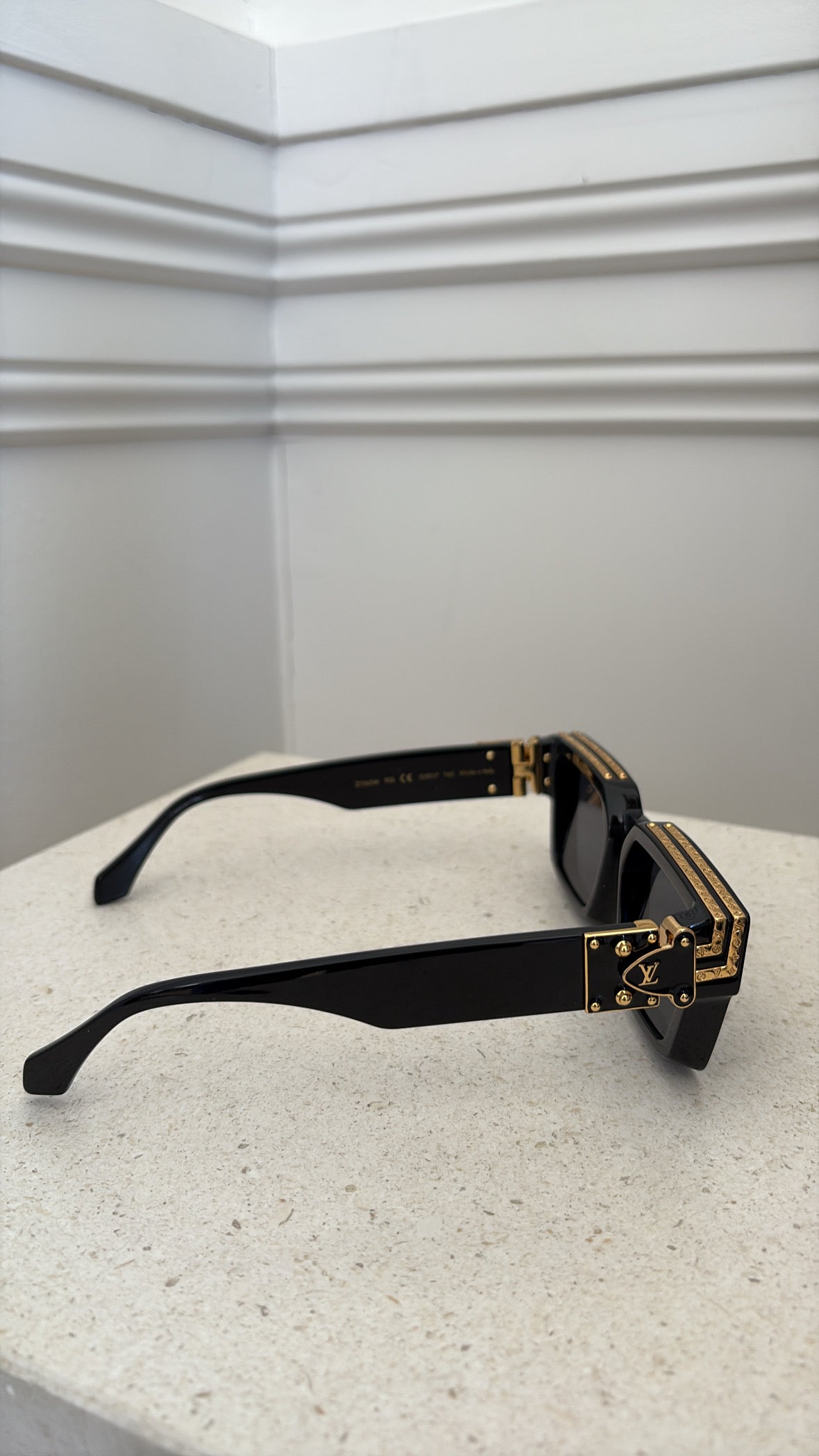 Louis Vuitton Black and Gold Millionaire Sunglasses