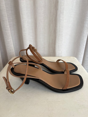 a.emery Tan Suede Strappy Heels, 37