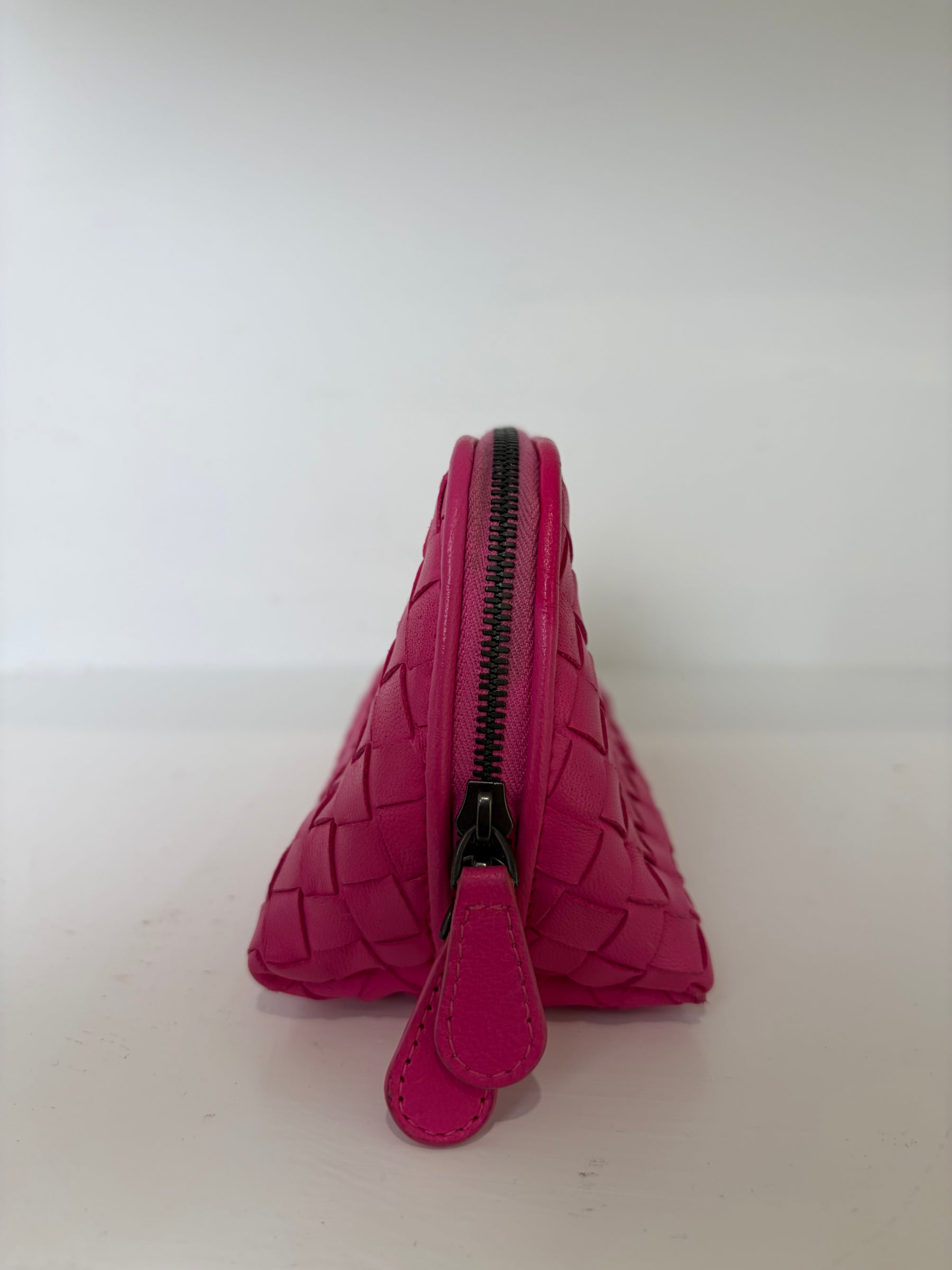 Bottega Veneta Pink Intrecciato leather Cosmetic Case