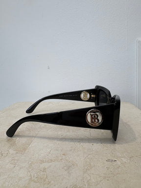 Burberry Black Oversized Square Logo Arm sunglasses