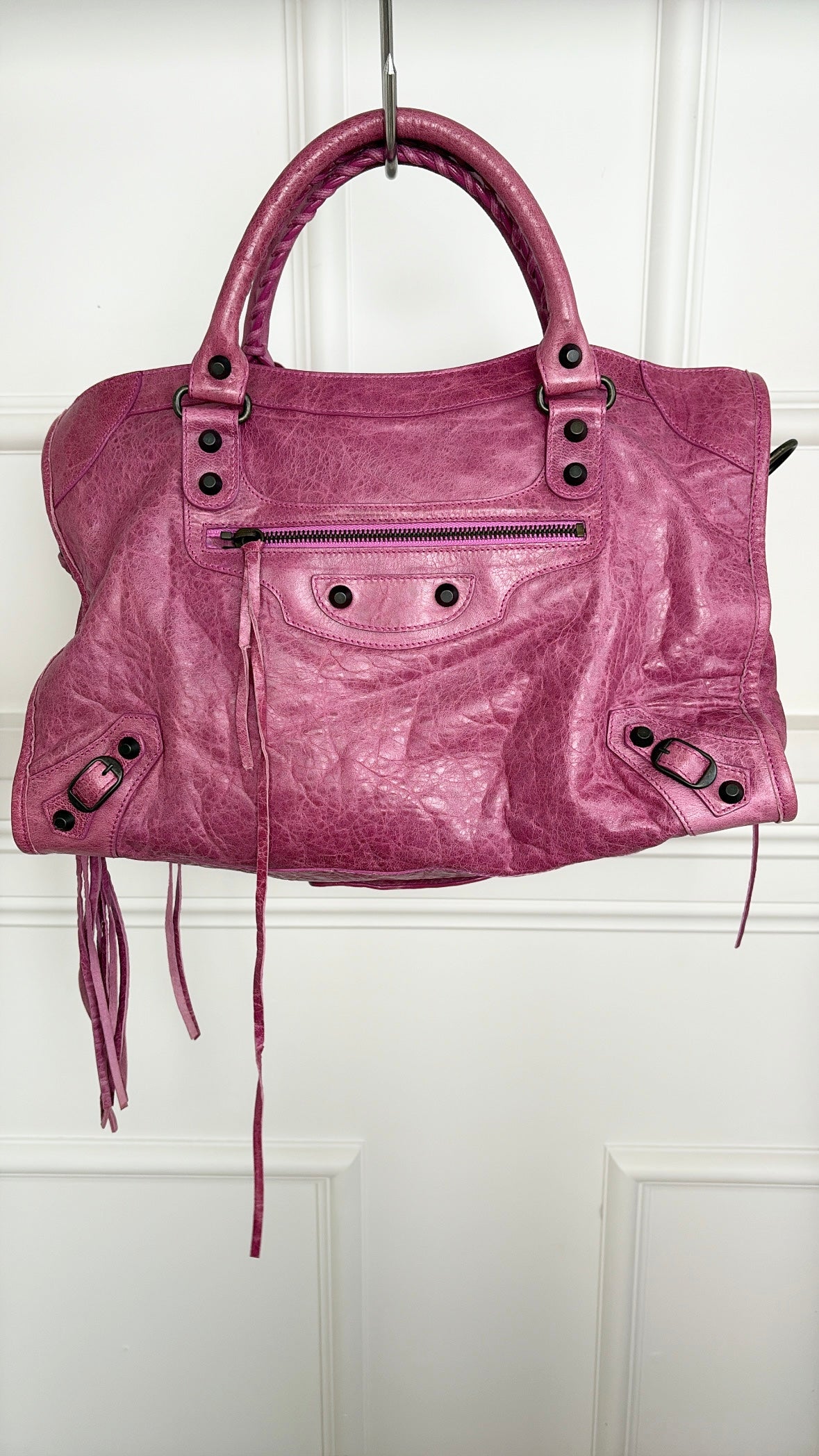 Balenciaga Pink Leather City Bag
