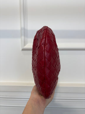 Bottega Veneta Red Leather Intrecciato Mini Jodie Bag