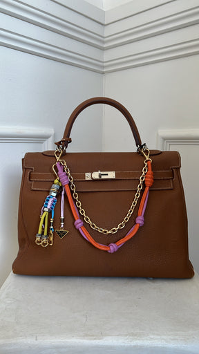 Prada Pop Strings Bag Charm Pink Yellow Orange