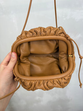 Bottega Veneta Intracciato Mini Corssbody Pouch Caramel