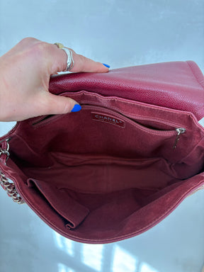 Chanel Timeless Half Moon Flap Bag Burgundy