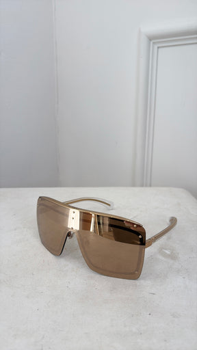 Chanel Gold Shield Mirror Sunglasses