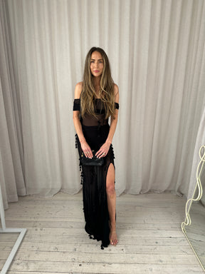 Jacquemus Black Long Jasmin Flower Dress, 38 FR