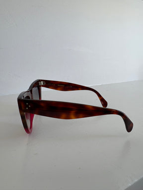 Celine Tortoiseshell and Fuschia Ombre Oversized Cat eye Sunglasses