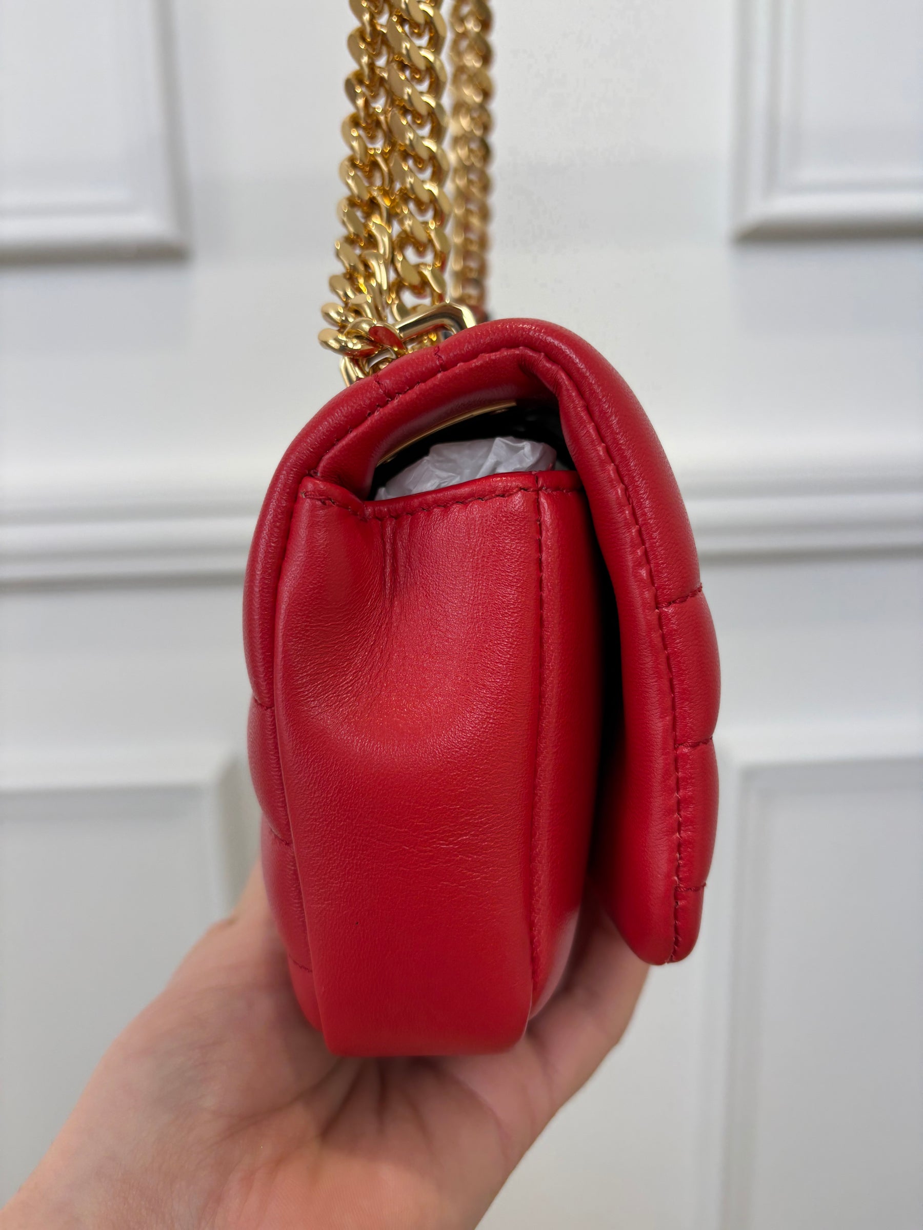 Burberry Red Quilted Leather Mini Lola Bag