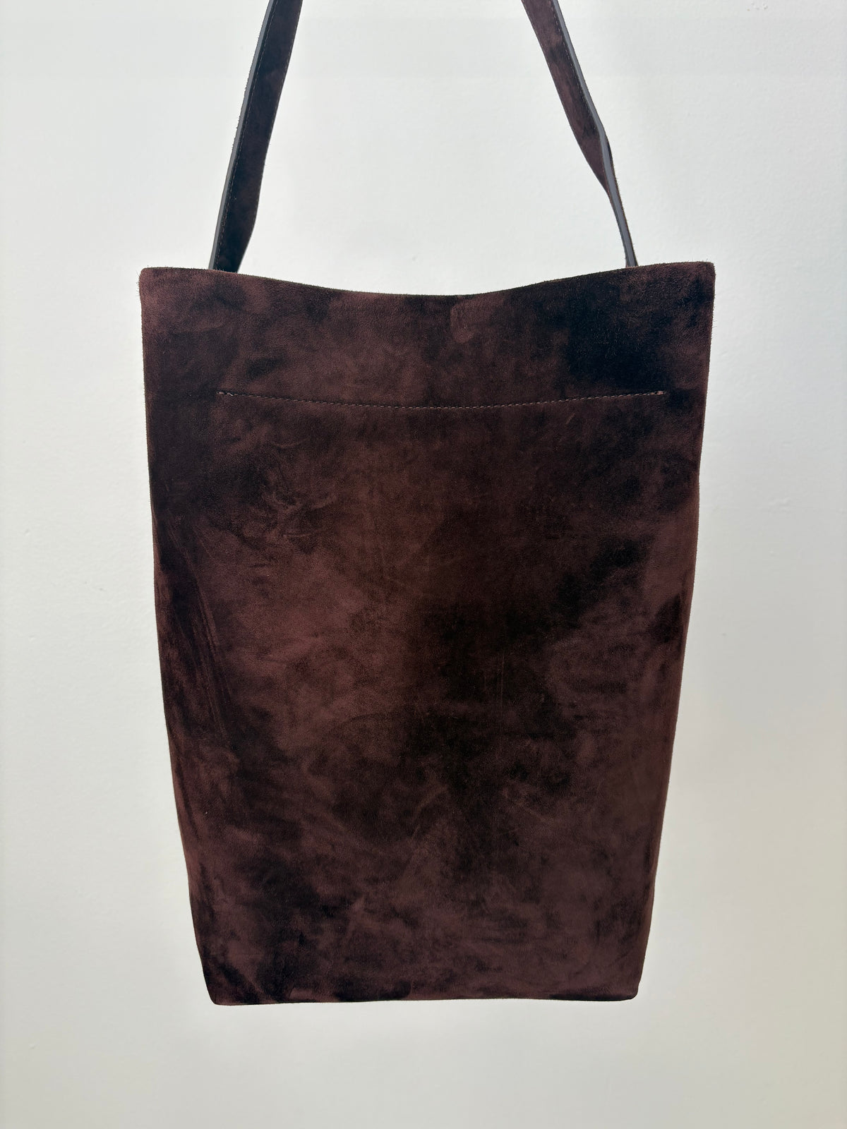 Yu Mei Coffee Suede 'Teresa' Shoulder Tote