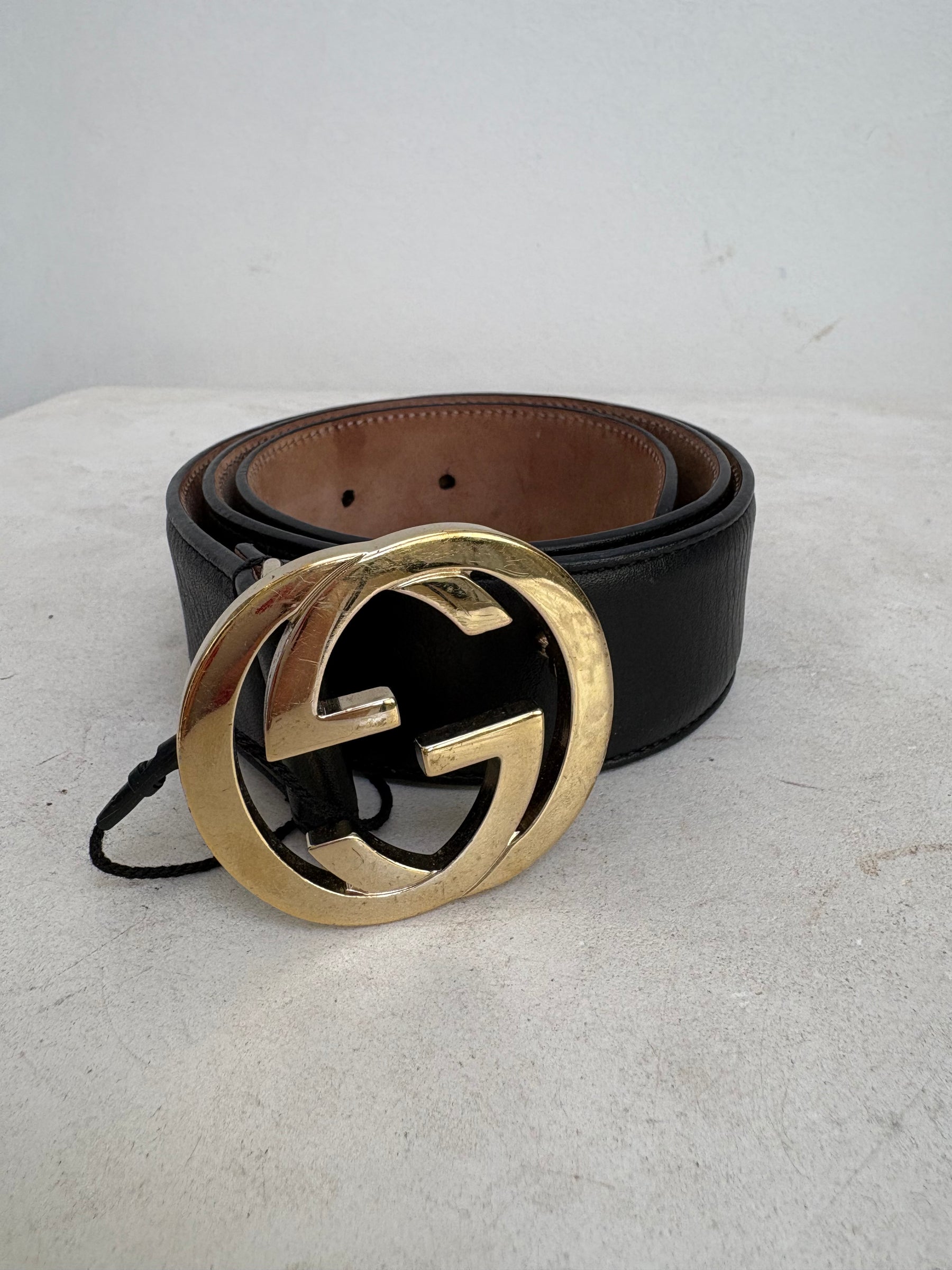 Gucci Black Leather Blondie Belt, 70
