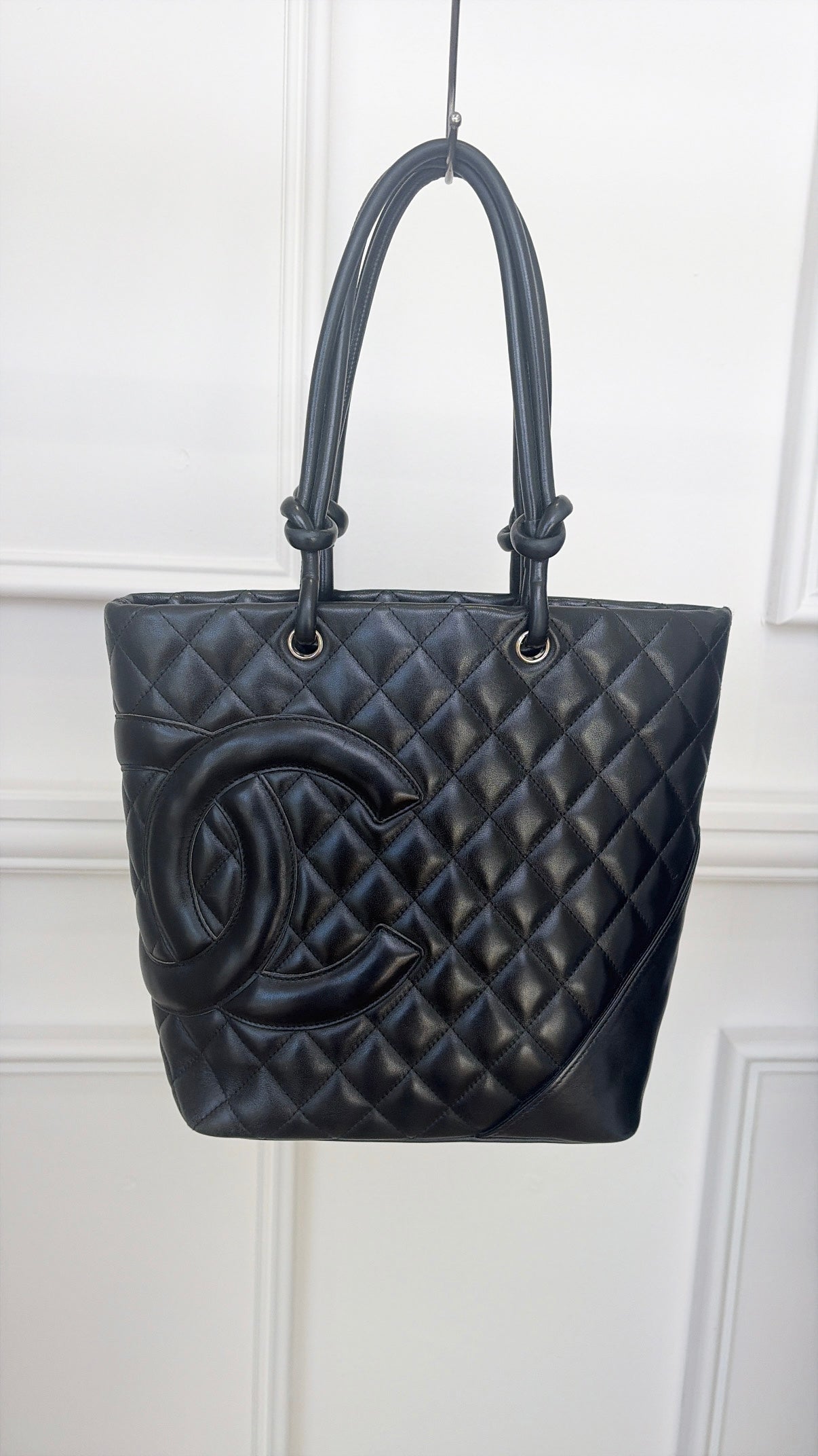 Chanel Black Quilted Leather Cambon Tote