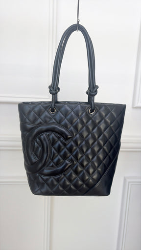 Chanel Black Quilted Leather Cambon Tote
