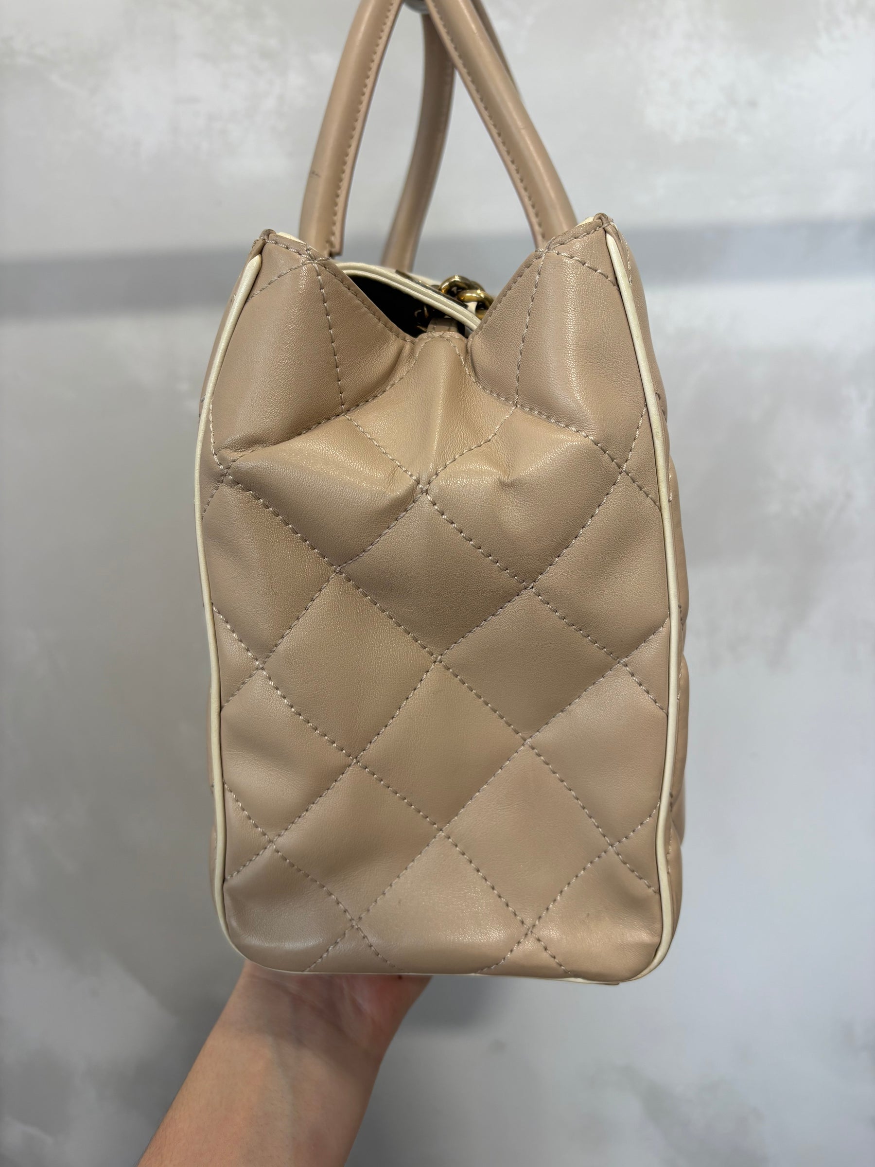 Chanel Portobello Tote Bag Quilted Lambskin Gold Tone HW